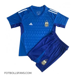 Argentina Målvakt Replika Bortatröja Barn VM 2022 Kortärmad (+ Korta byxor)
